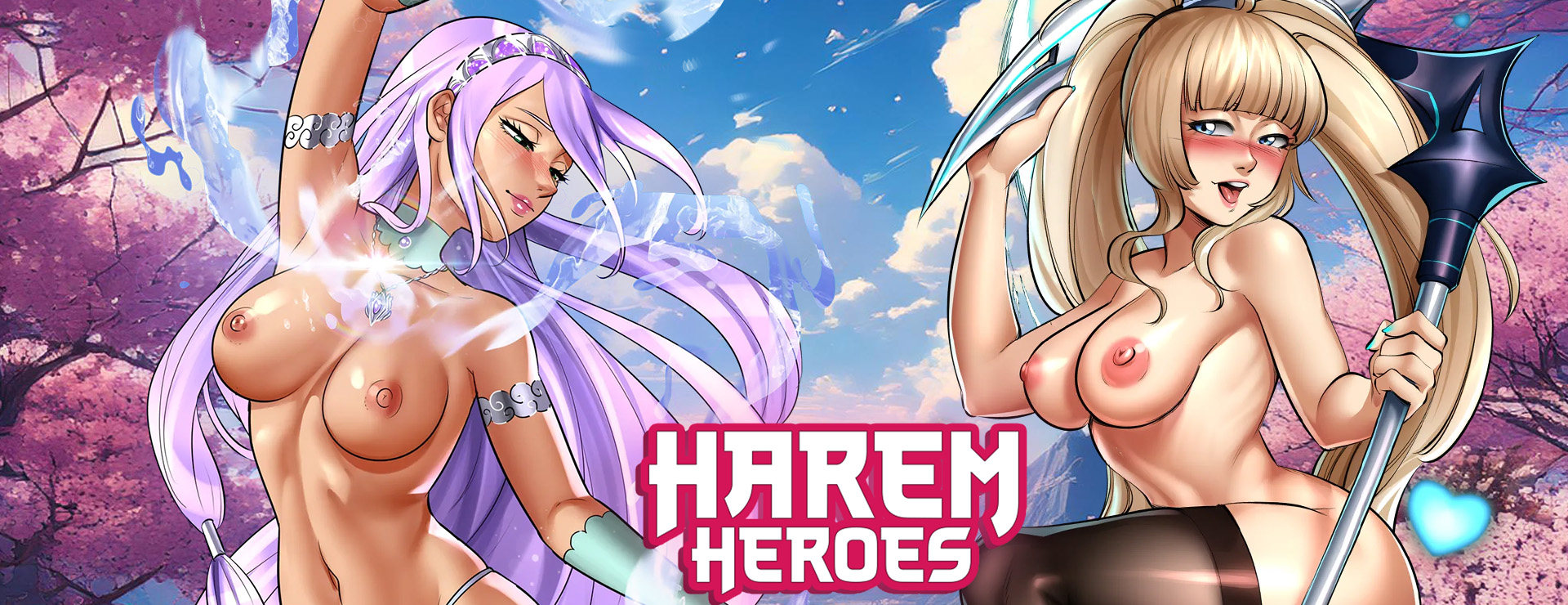 Hentai-Heroes-Heldenbild mit den Harem-Mädchen des Haremverse